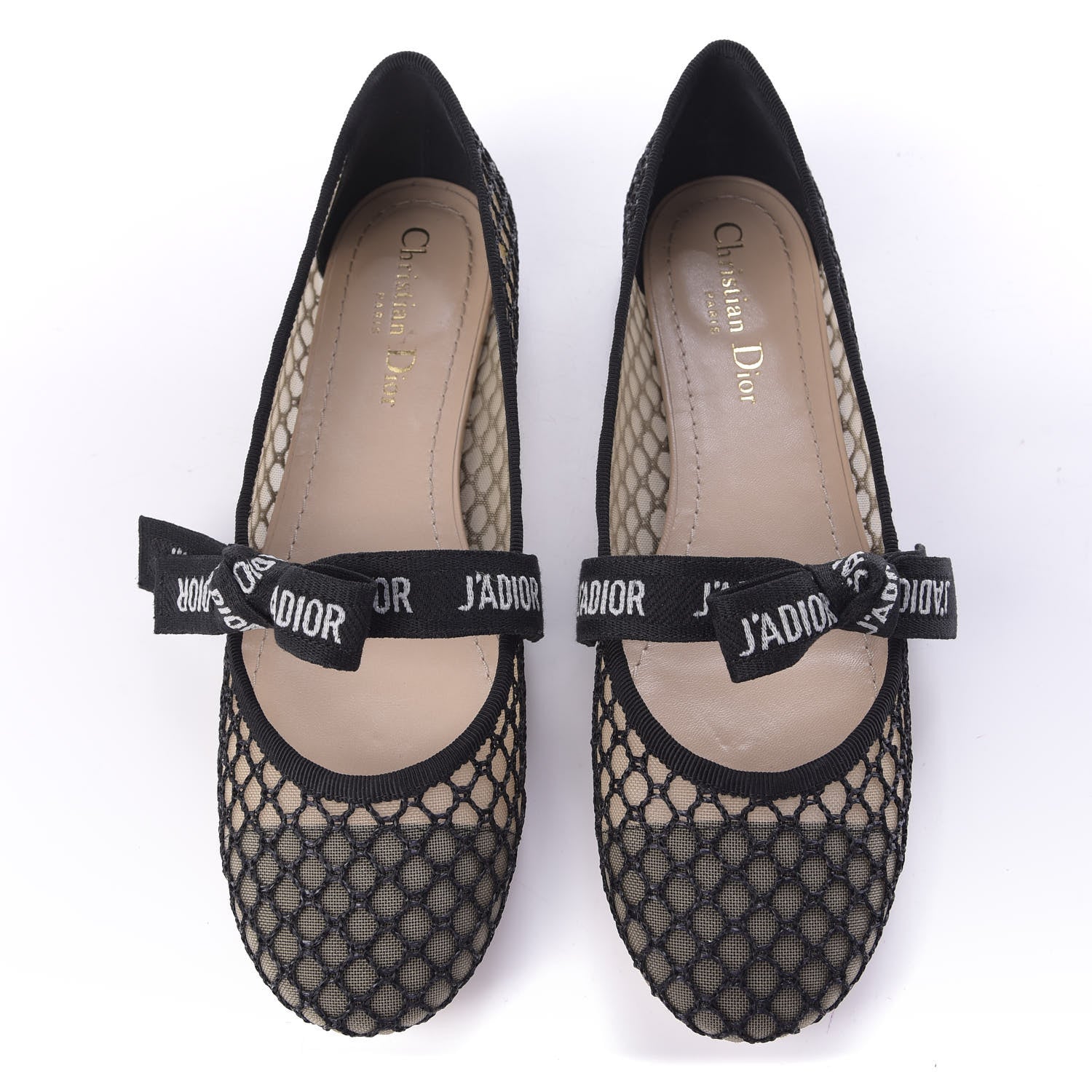 Christian Dior Resille Ribbon Miss J'Adior Ballet Flat 38 Black 6 of 10