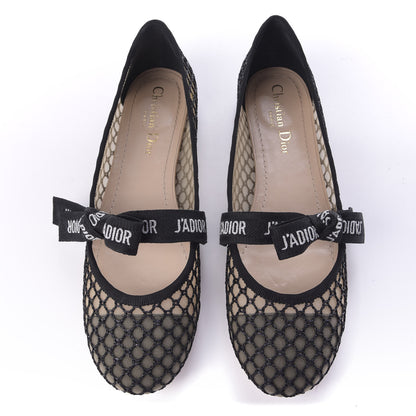 Christian Dior Resille Ribbon Miss J'Adior Ballet Flat 38 Black 6 of 10