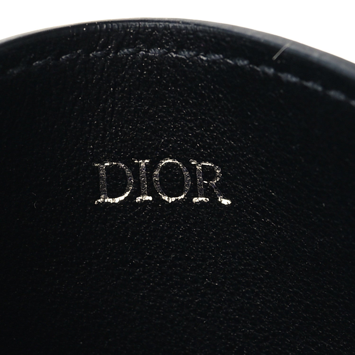 Christian Dior Calfskin Oblique Galaxy Perforated Card Holder Black White 6 of 8