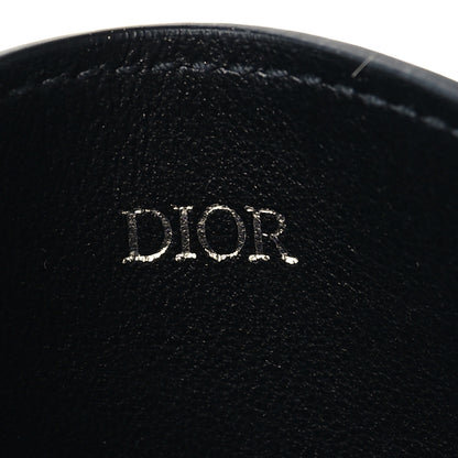 Christian Dior Calfskin Oblique Galaxy Perforated Card Holder Black White 6 of 8