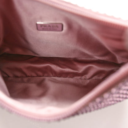 Prada Satin Crystal Mini Re-Edition 2000 Bag Alabastro 5 of 11