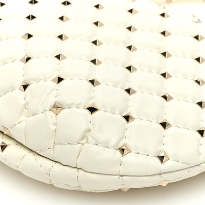Valentino Garavani Nappa Small Rockstud Spike Hobo Ivory 9 of 10