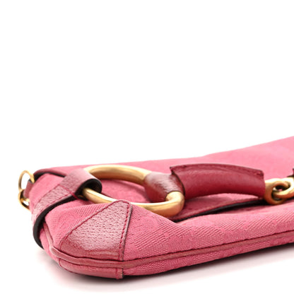 Gucci Monogram Horsebit Clutch Pink 9 of 12