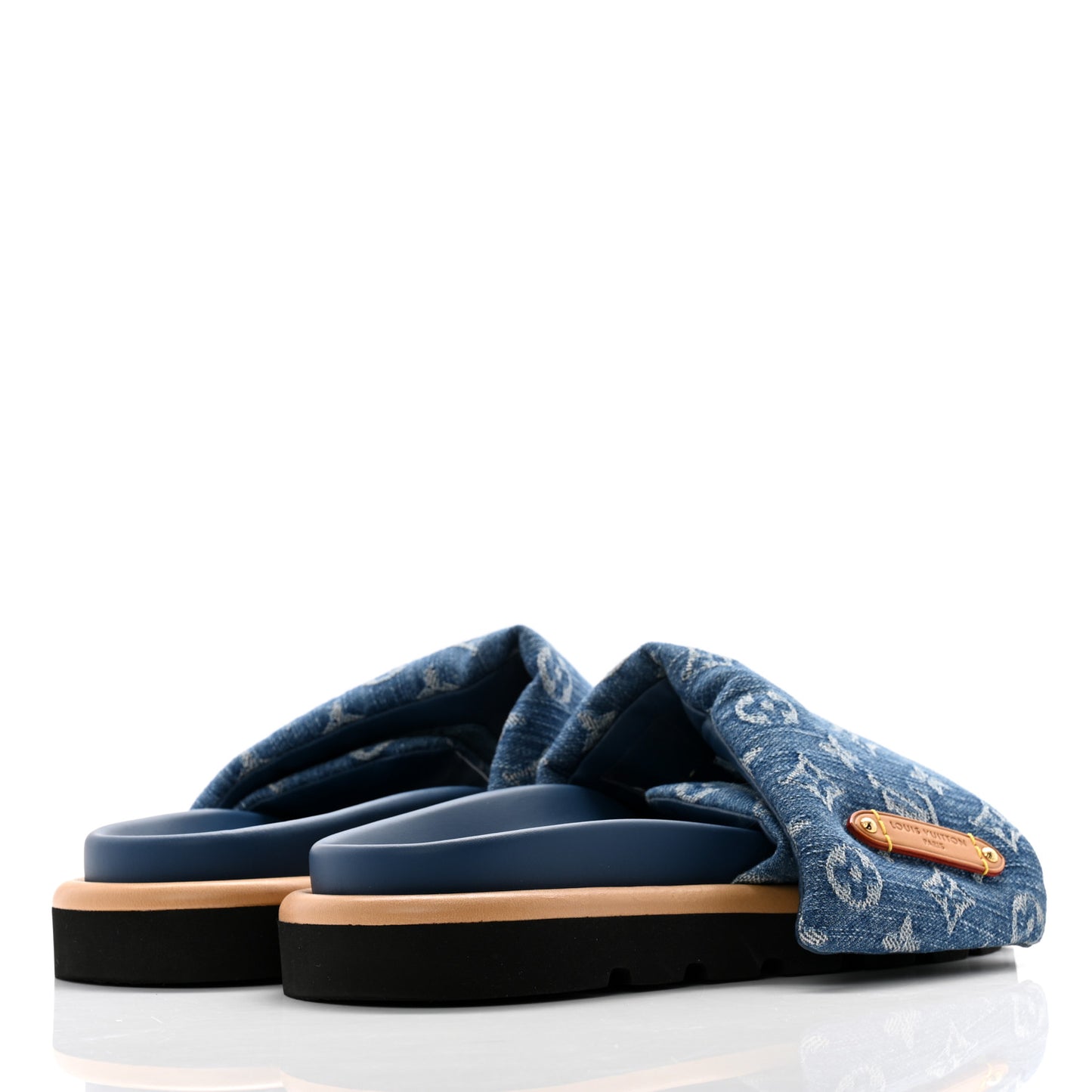 Monogram Denim LV Pool Pillow Flat Comfort Mule 40 Blue