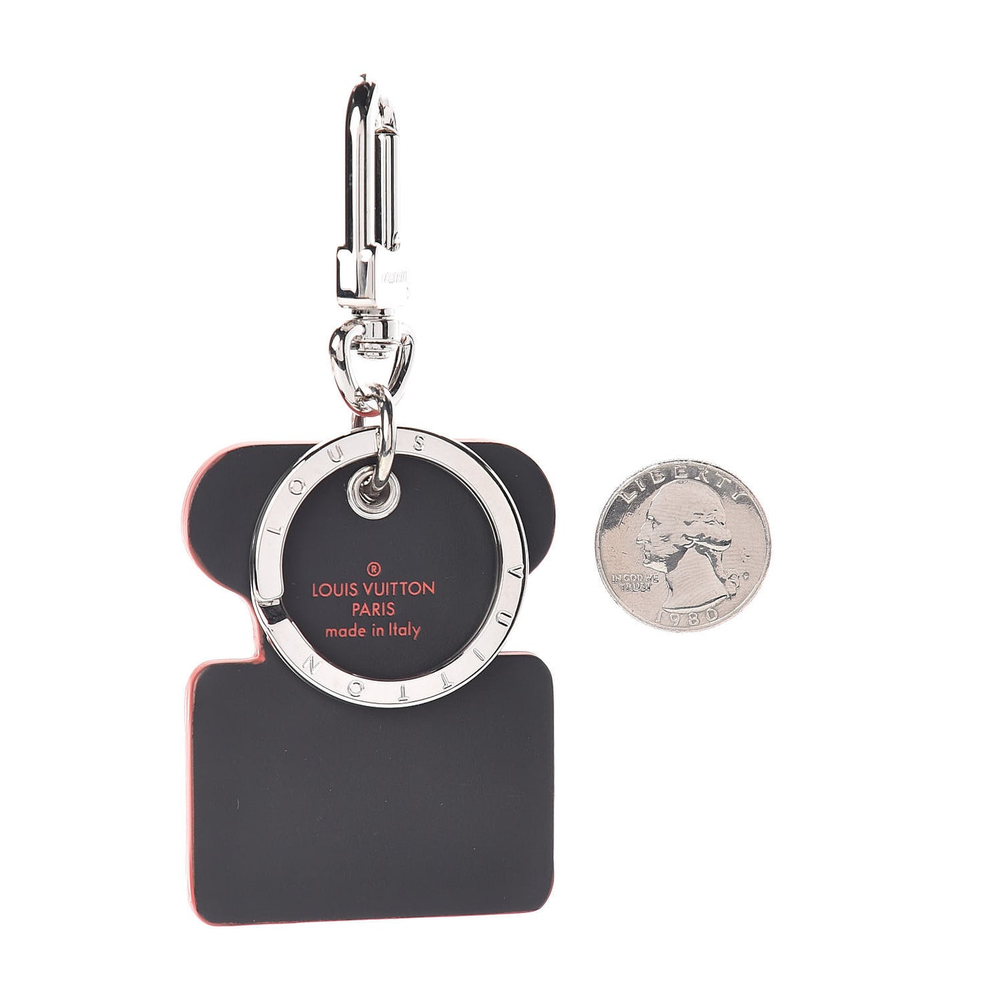 Calfskin S Lock Bag Charm Key Holder Silver