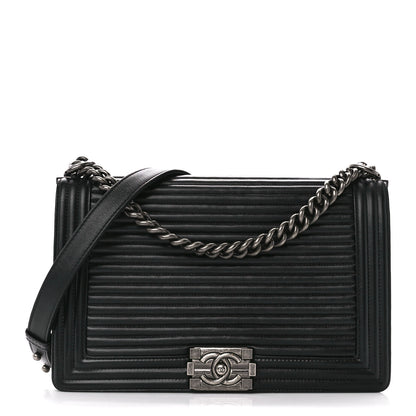 Chanel Calfskin Horizontal Quilted New Medium Boy Flap Black 1 of 10