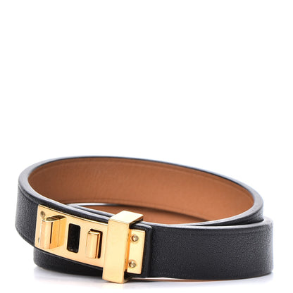 Hermes Swift Mini Dog Double Tour Bracelet T2 Black 1 of 7