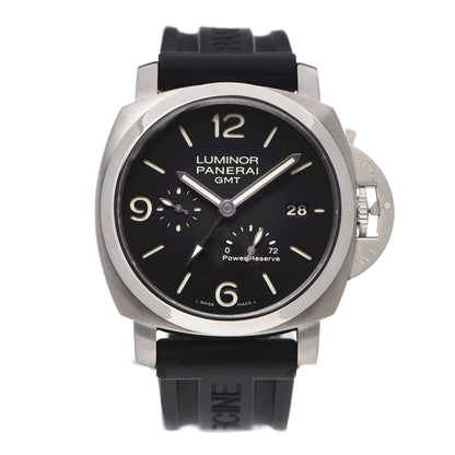 Panerai Stainless Steel Rubber 44mm Luminor 1950 3 Day GMT Power Reserve Automatic Watch Black PAM00347 1 of 5