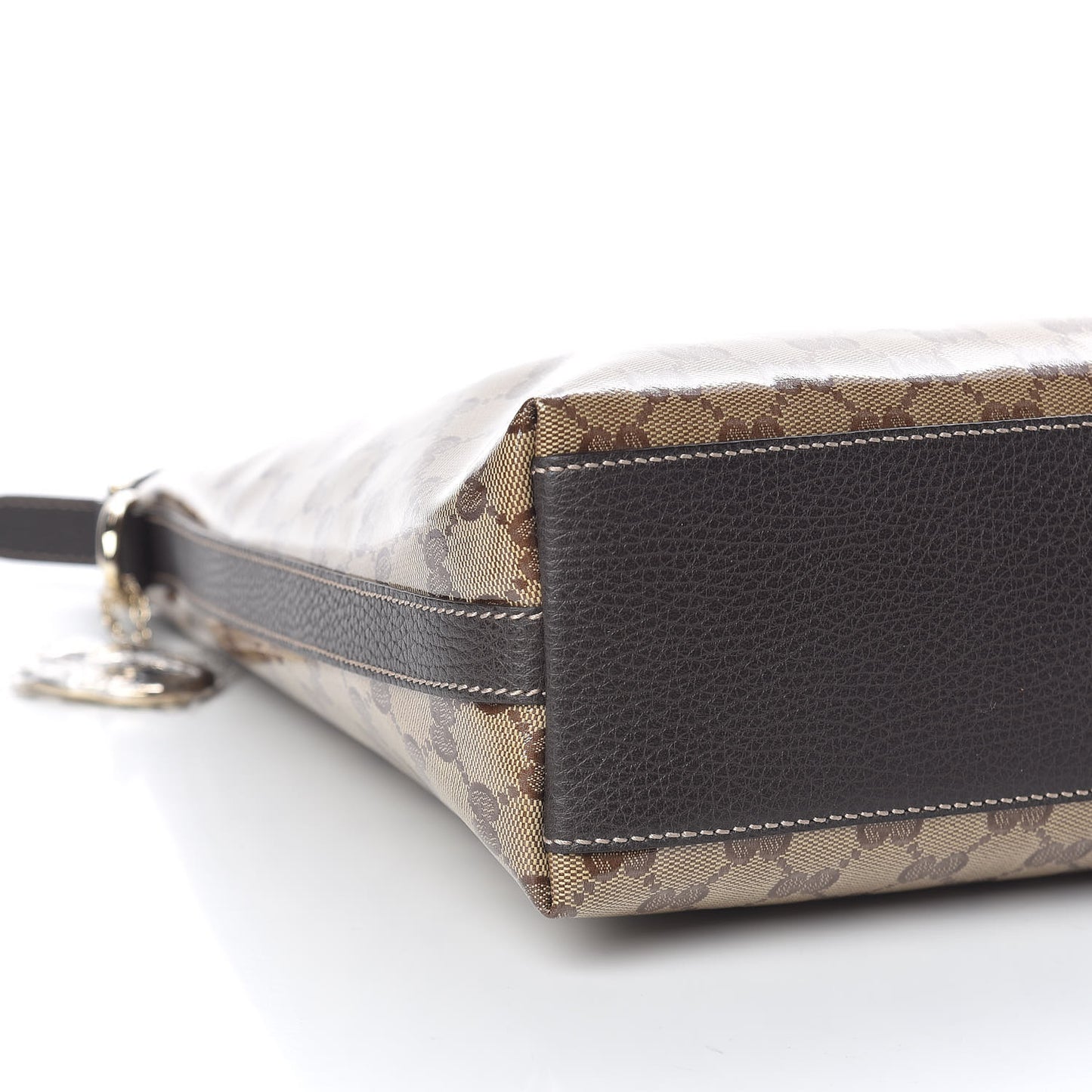 Crystal Monogram Hobo Dark Brown
