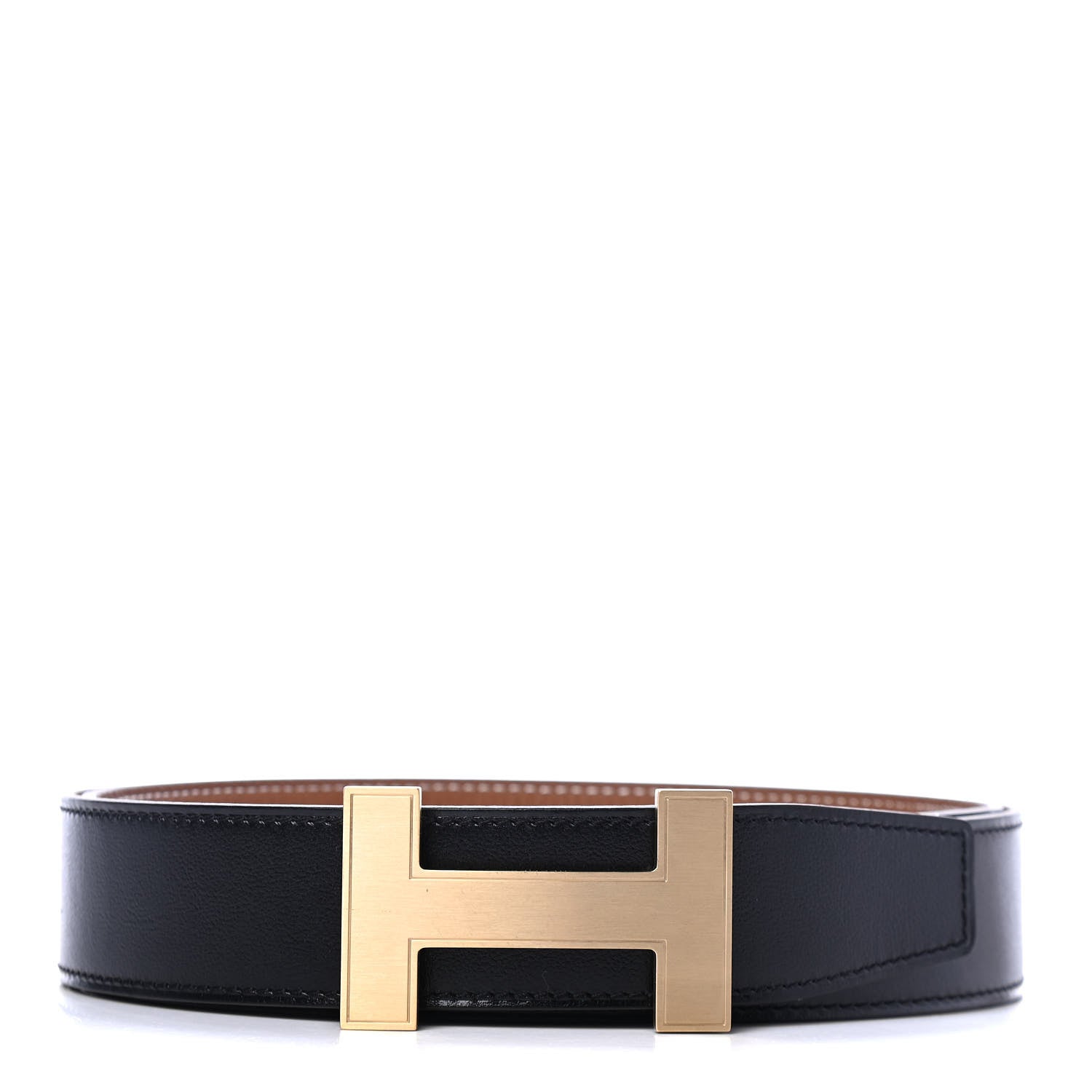 Hermes Box Togo 32mm Quizz H Belt 95 Black Gold 2 of 6