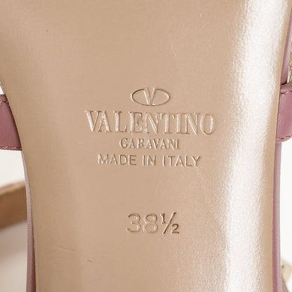 Valentino Garavani Calfskin Rockstud 60mm Caged Slide Sandals 38.5 Antique Rose 6 of 8