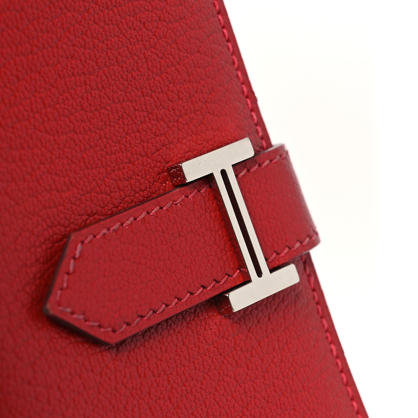 Chevre Mysore Bearn Card Holder Wallet Rouge Casaque