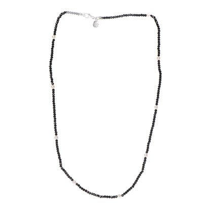 Tiffany Sterling Silver Black Spinel Pearl Ziegfeld Bead Necklace 3 of 6