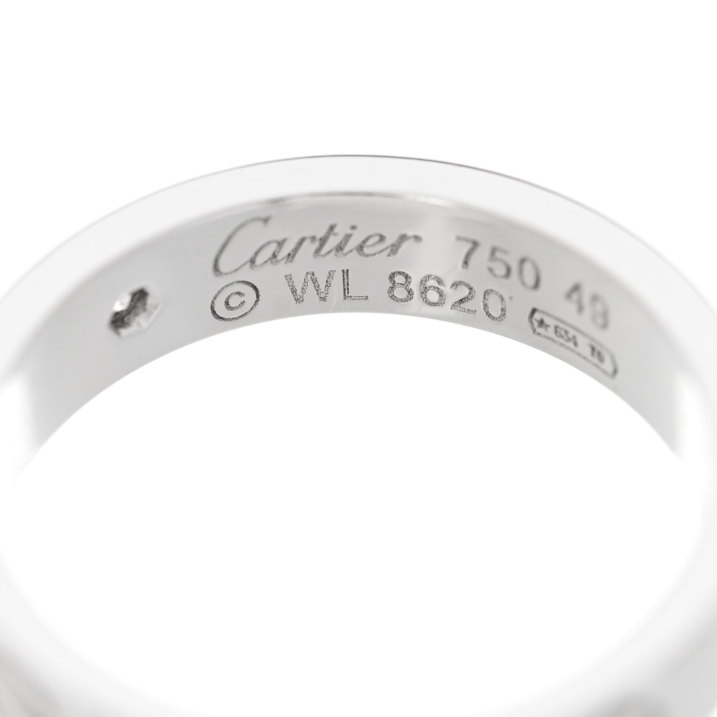 18K White Gold Diamond 4mm LOVE Wedding Band Ring 49 5
