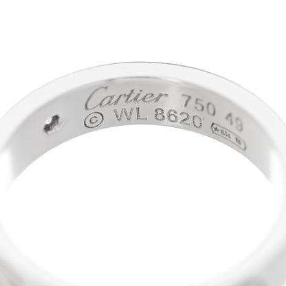 Cartier 18K White Gold Diamond 4mm LOVE Wedding Band Ring 49 5 4 of 5