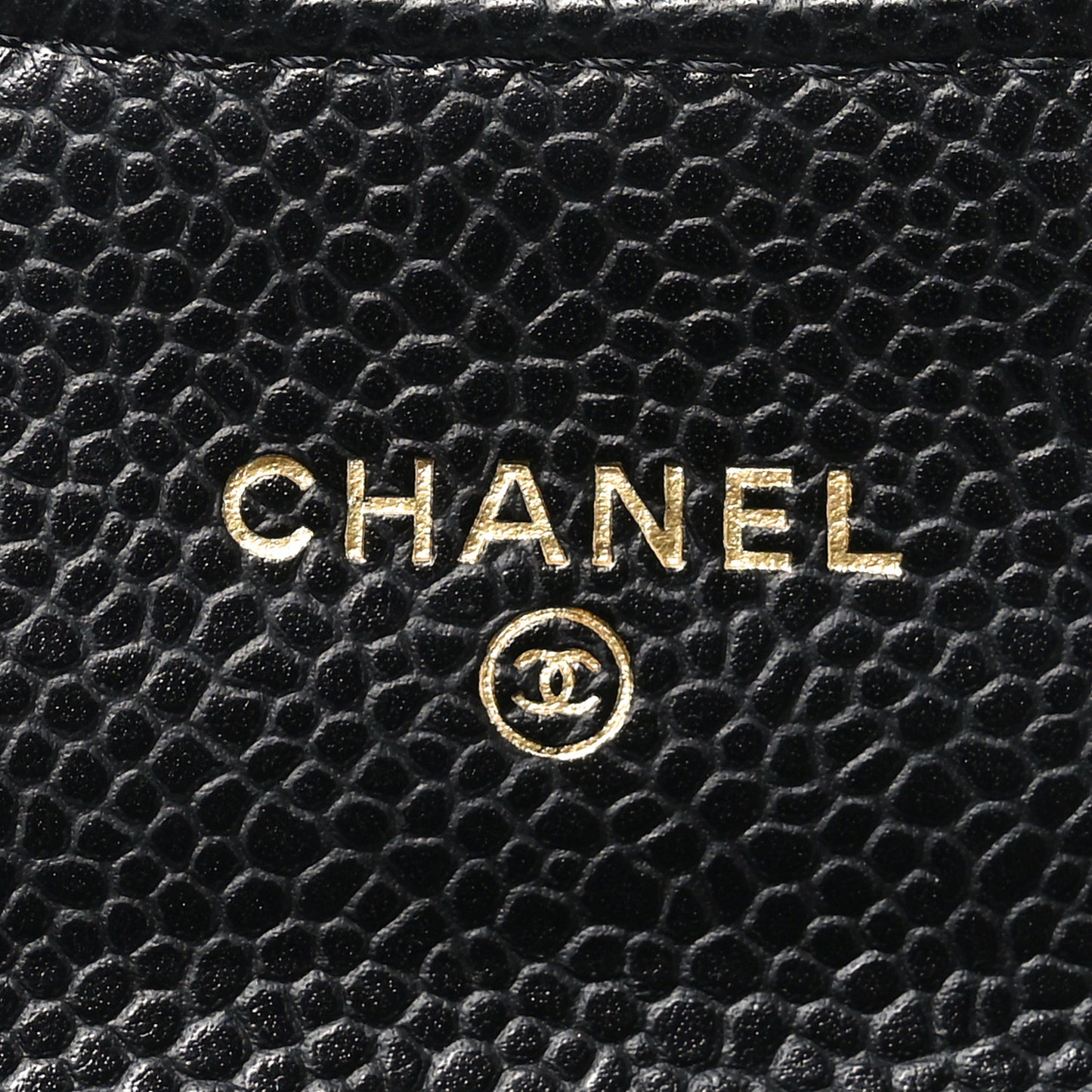 Caviar Quilted Flap Card Holder Wallet Black