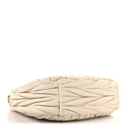 Miu Miu Nappa Matelasse Small Wander Hobo White 3 of 8