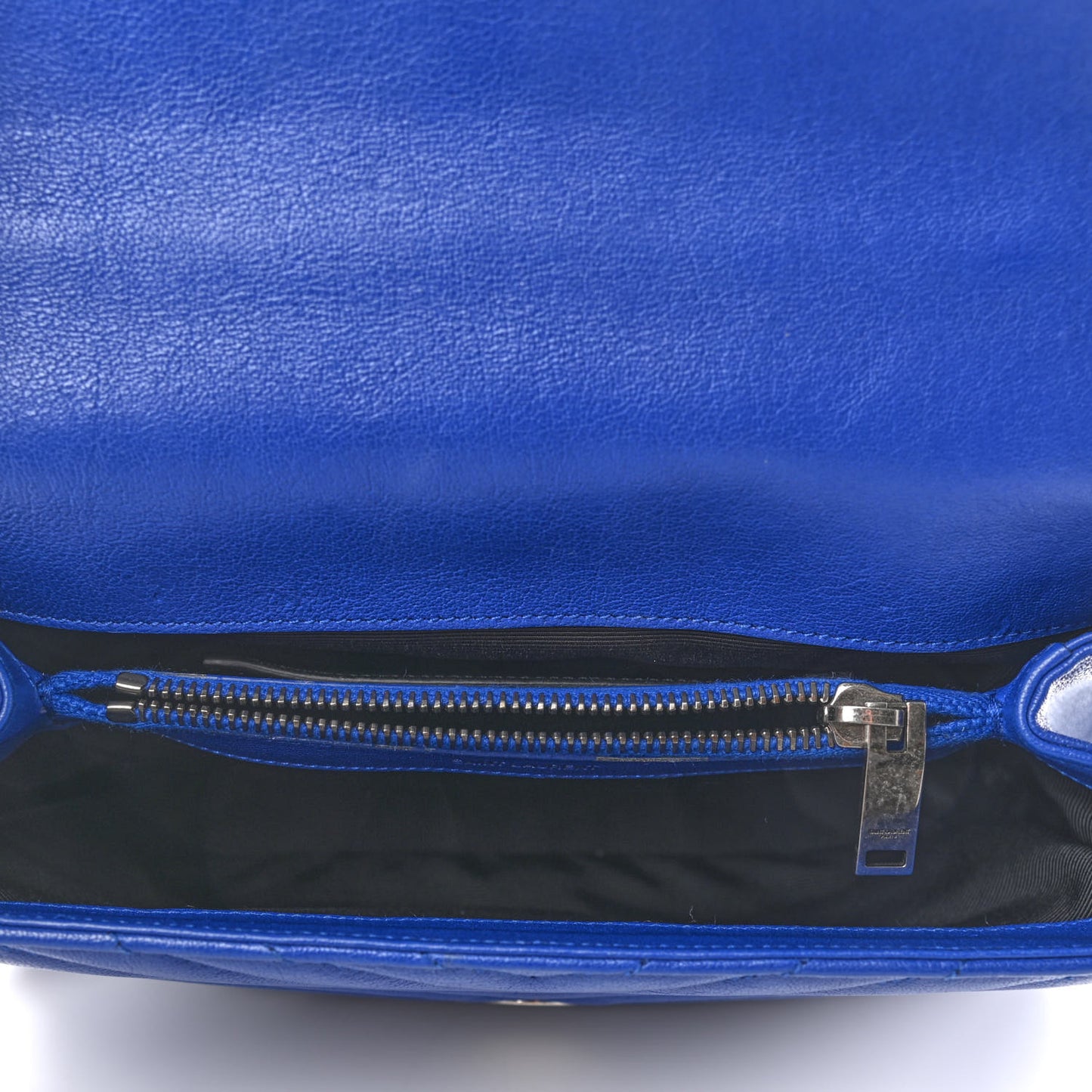 Sheepskin Matelasse Chevron Monogram Medium College Bag Royal Blue