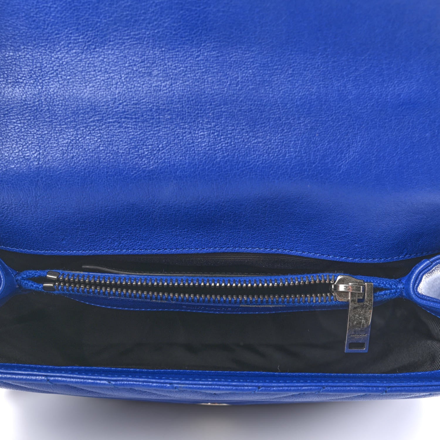 Saint Laurent Sheepskin Matelasse Chevron Monogram Medium College Bag Royal Blue 5 of 10