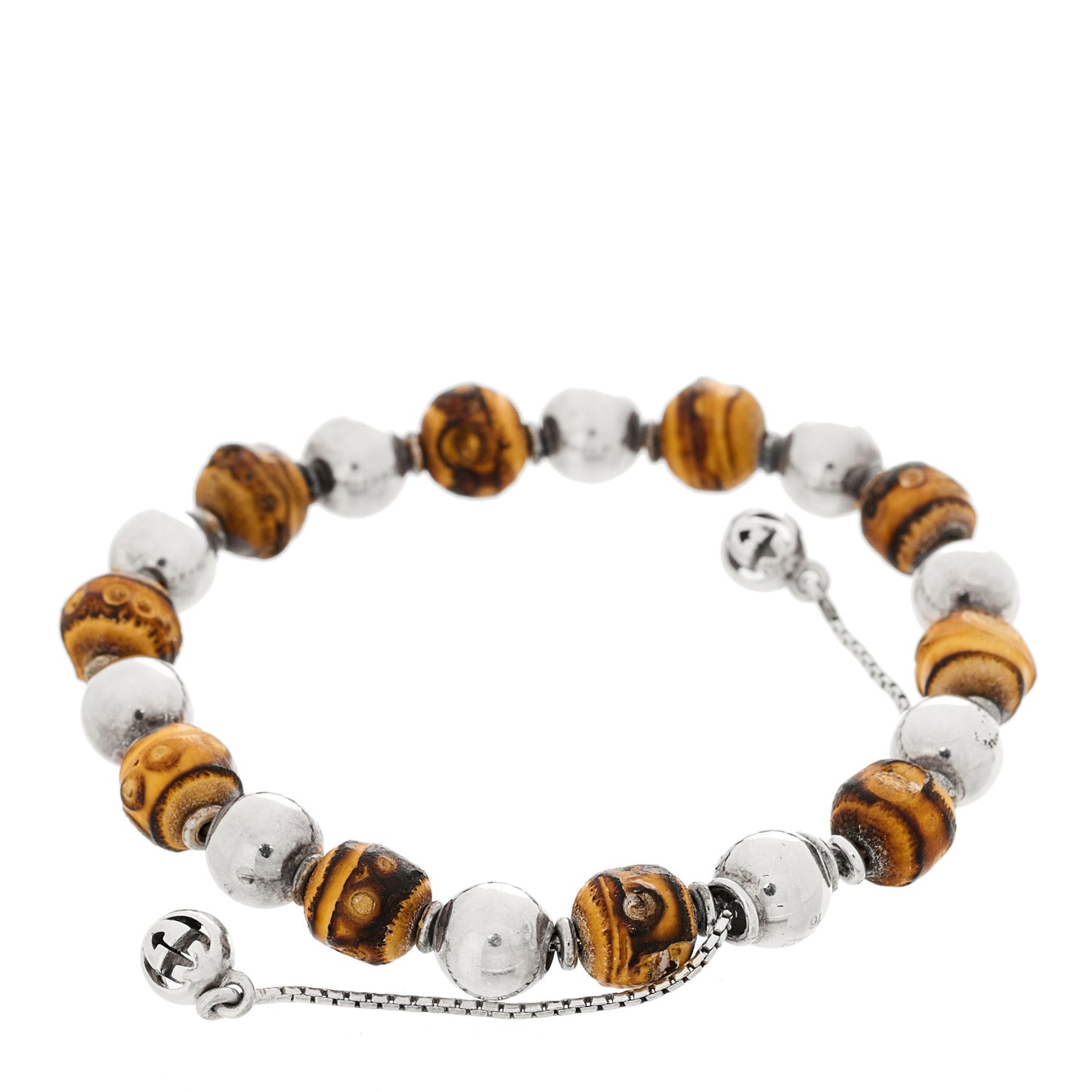 Sterling Silver Bamboo Beaded Bracelet