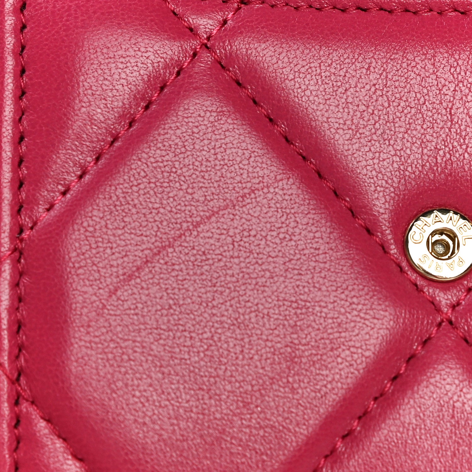 Chanel Lambskin Quilted Chanel 19 Flap Coin Purse With Chain Dark Pink 15 of 15