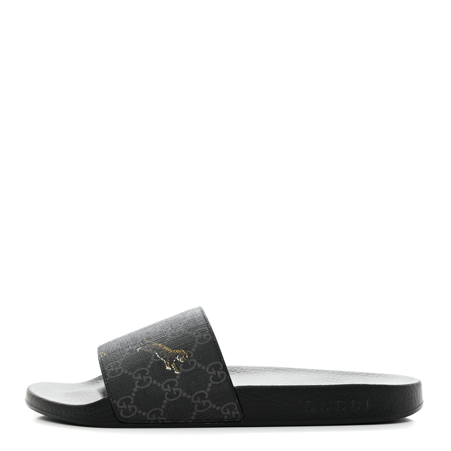 Gucci GG Supreme Monogram Tigers Mens Slide Sandals 10 Black Multicolor 1 of 9