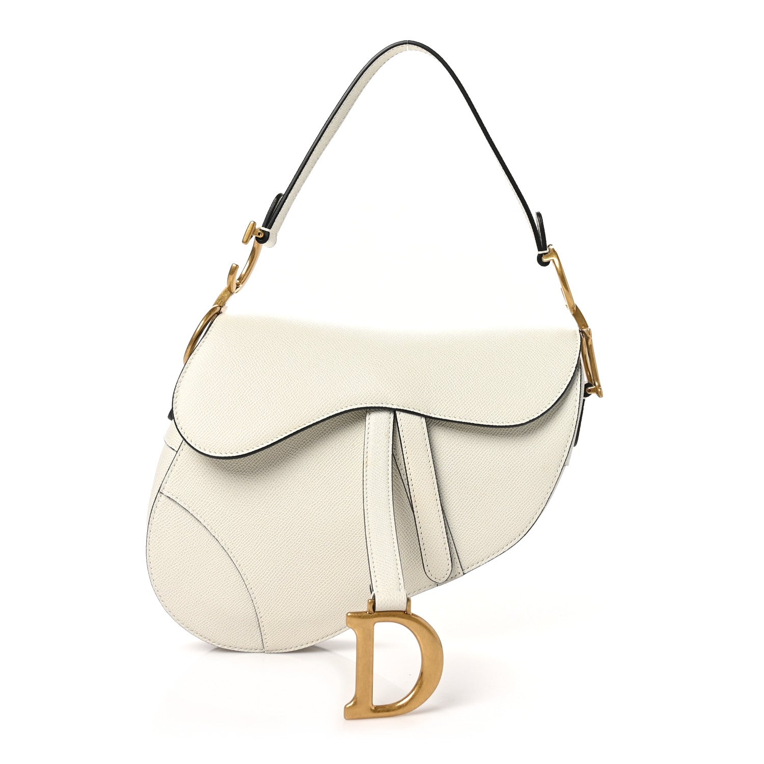 Christian Dior Grained Calfskin Saddle Bag White 1 of 11