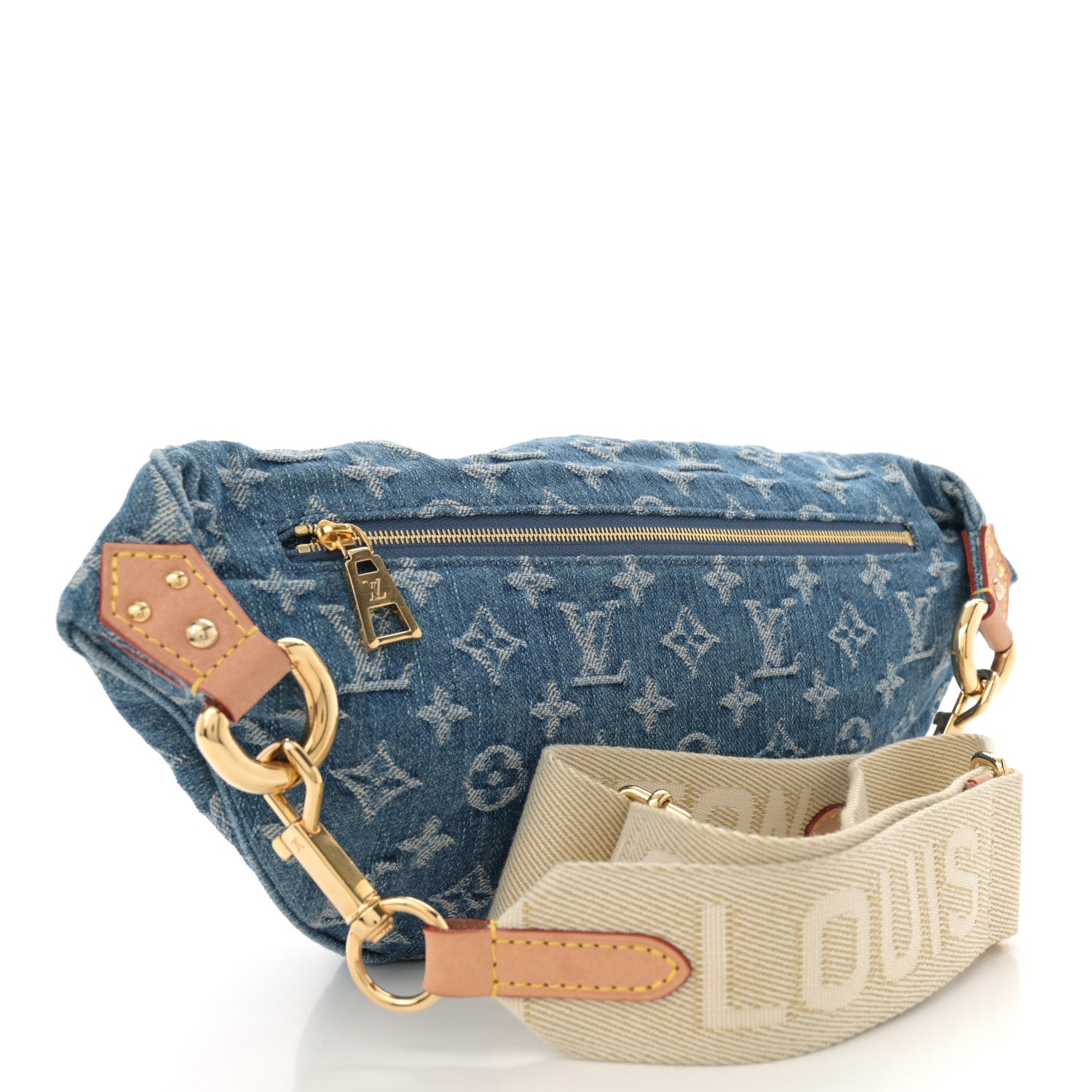 Louis Vuitton Monogram Denim High Rise Bumbag Blue 3 of 9