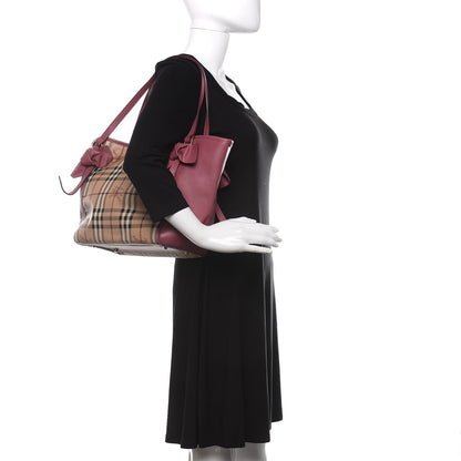 Burberry Haymarket Check Bow Canterbury Tote Pink 2 of 10