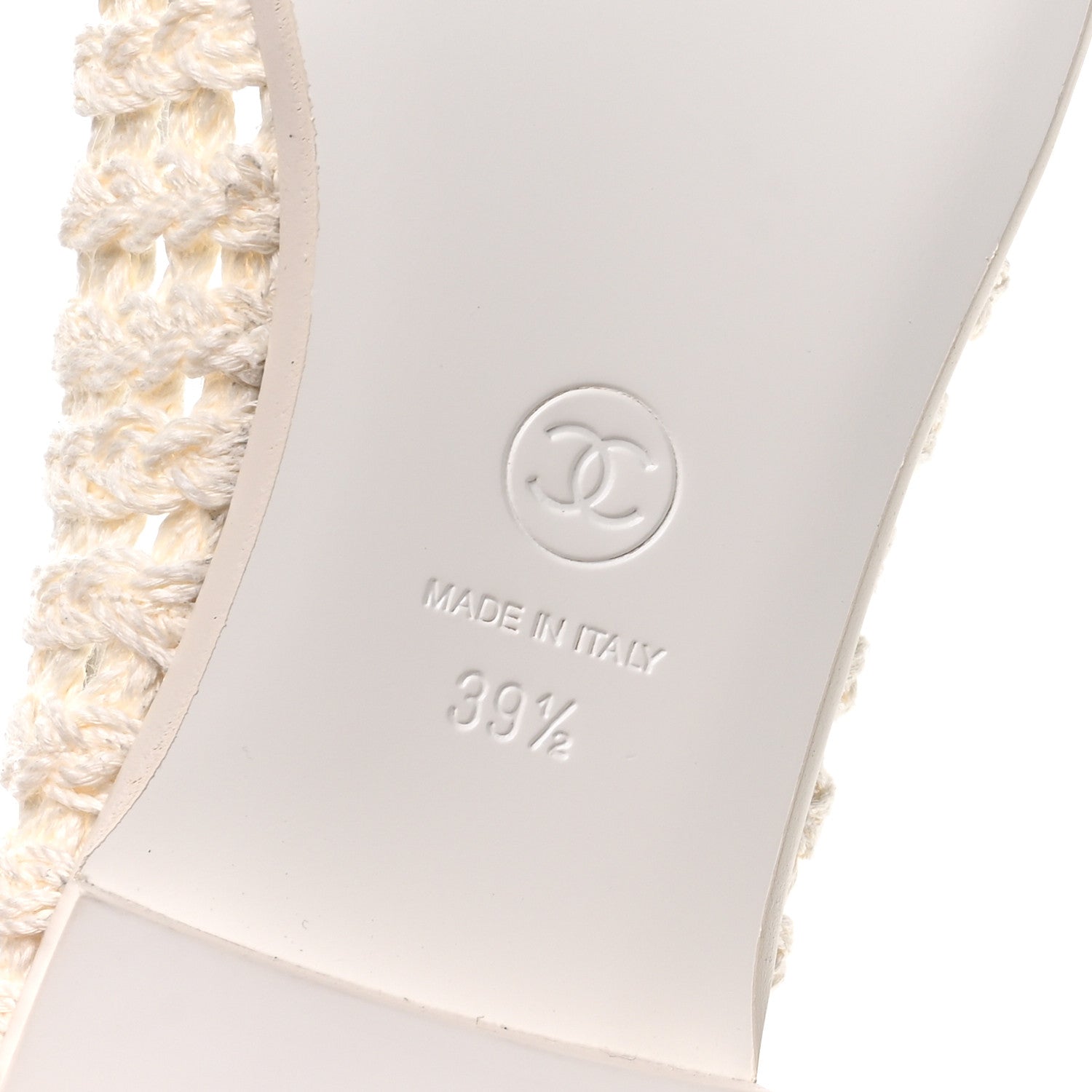 Chanel Mesh Crochet Cap Toe Ballerina Flats 39.5 White Black 7 of 8