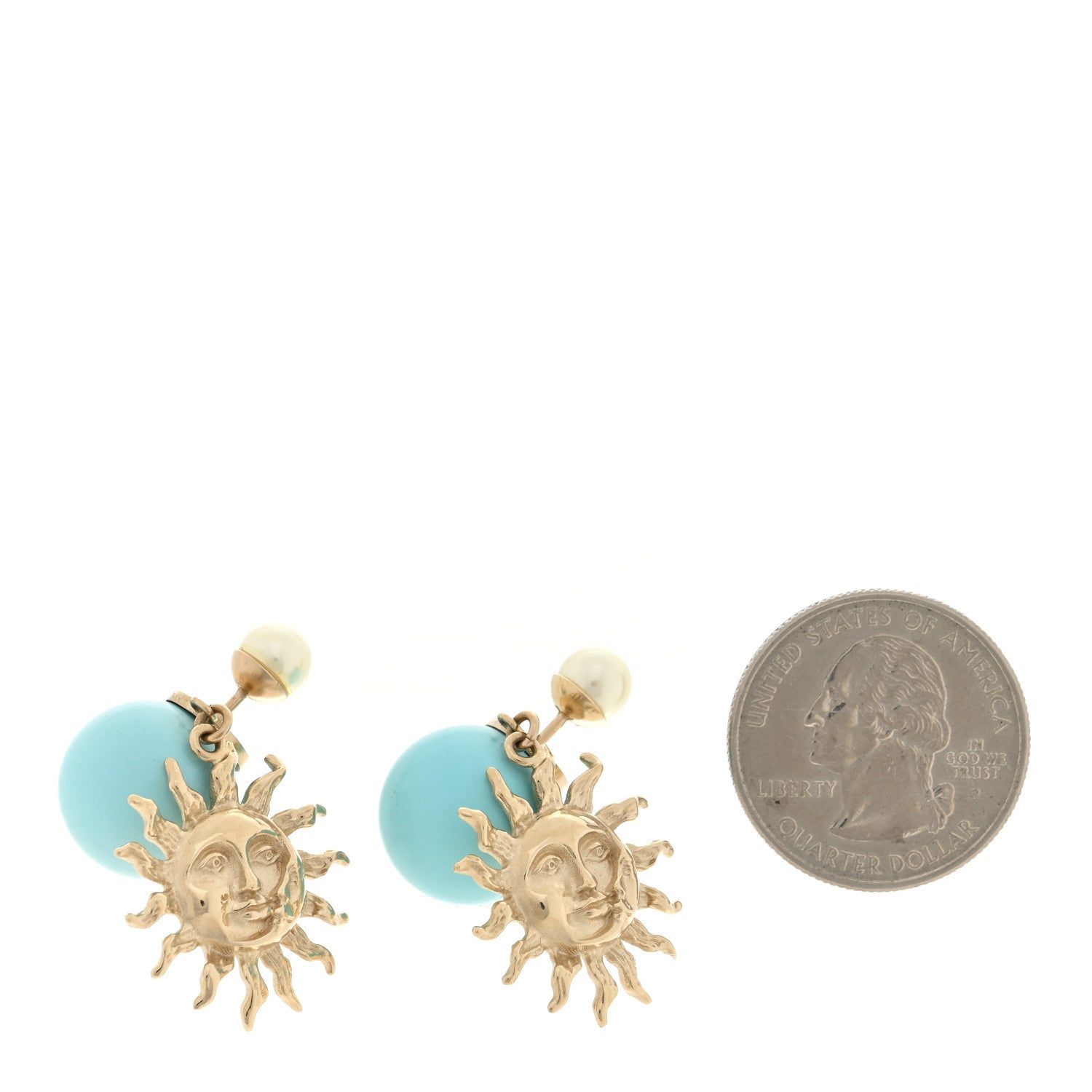 Christian Dior Metal Pearl Dioriviera Tribales Earrings Blue 2 of 4