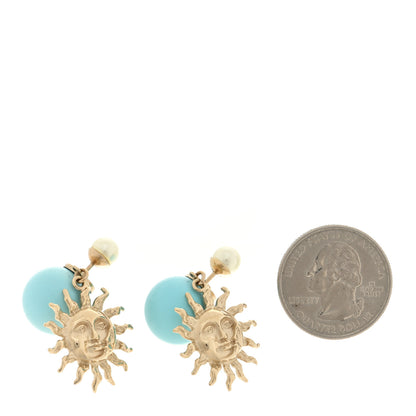 Christian Dior Metal Pearl Dioriviera Tribales Earrings Blue 2 of 4