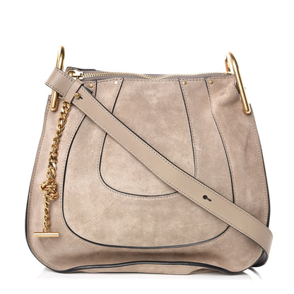 Chloe Calfskin Suede Small Hayley Hobo Cashmere Grey 1 of 9