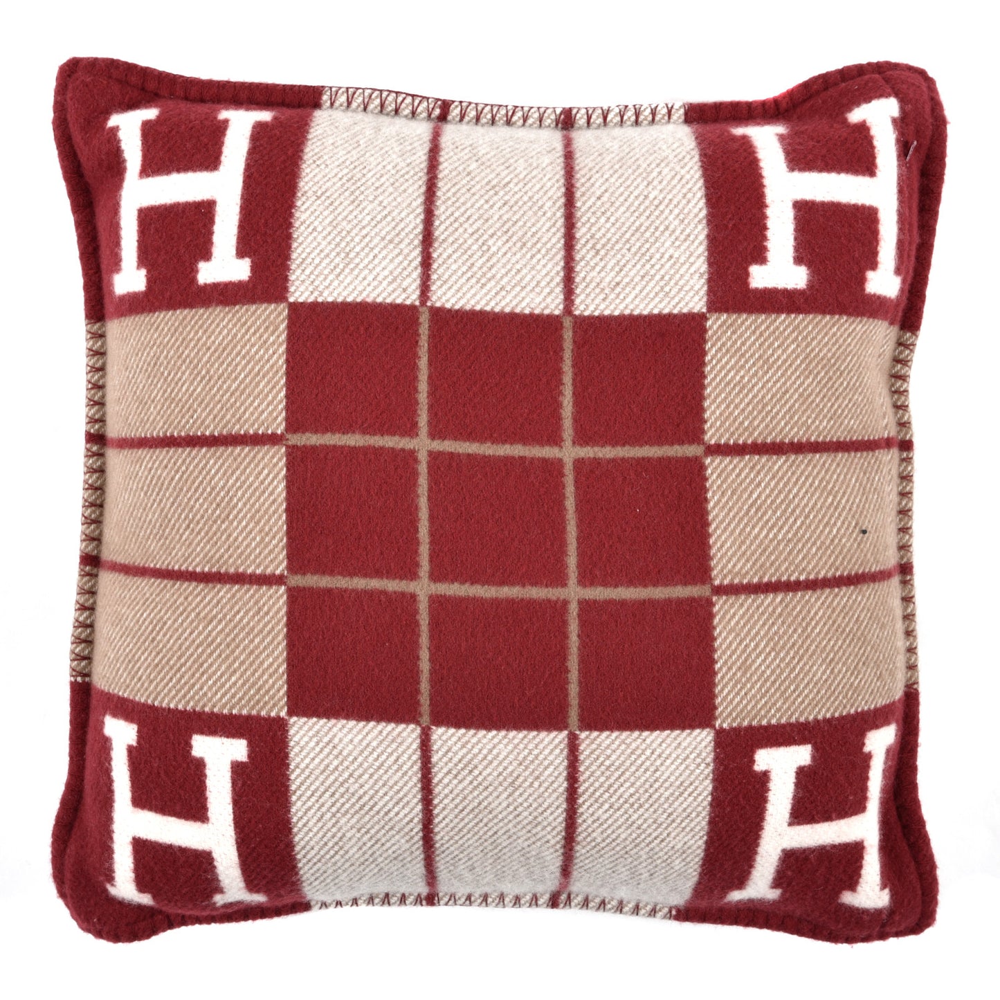 Wool Cashmere Avalon III Pillow PM Ecru Rouge