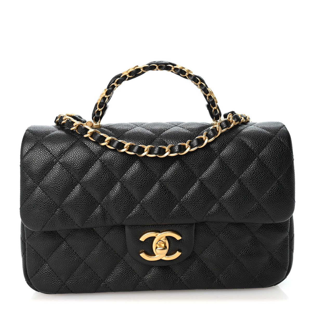 Caviar Quilted Small Handy CC Flap Black