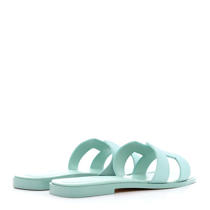 Hermes Epsom Oran Sandals 37 Vert Embrun 4 of 13