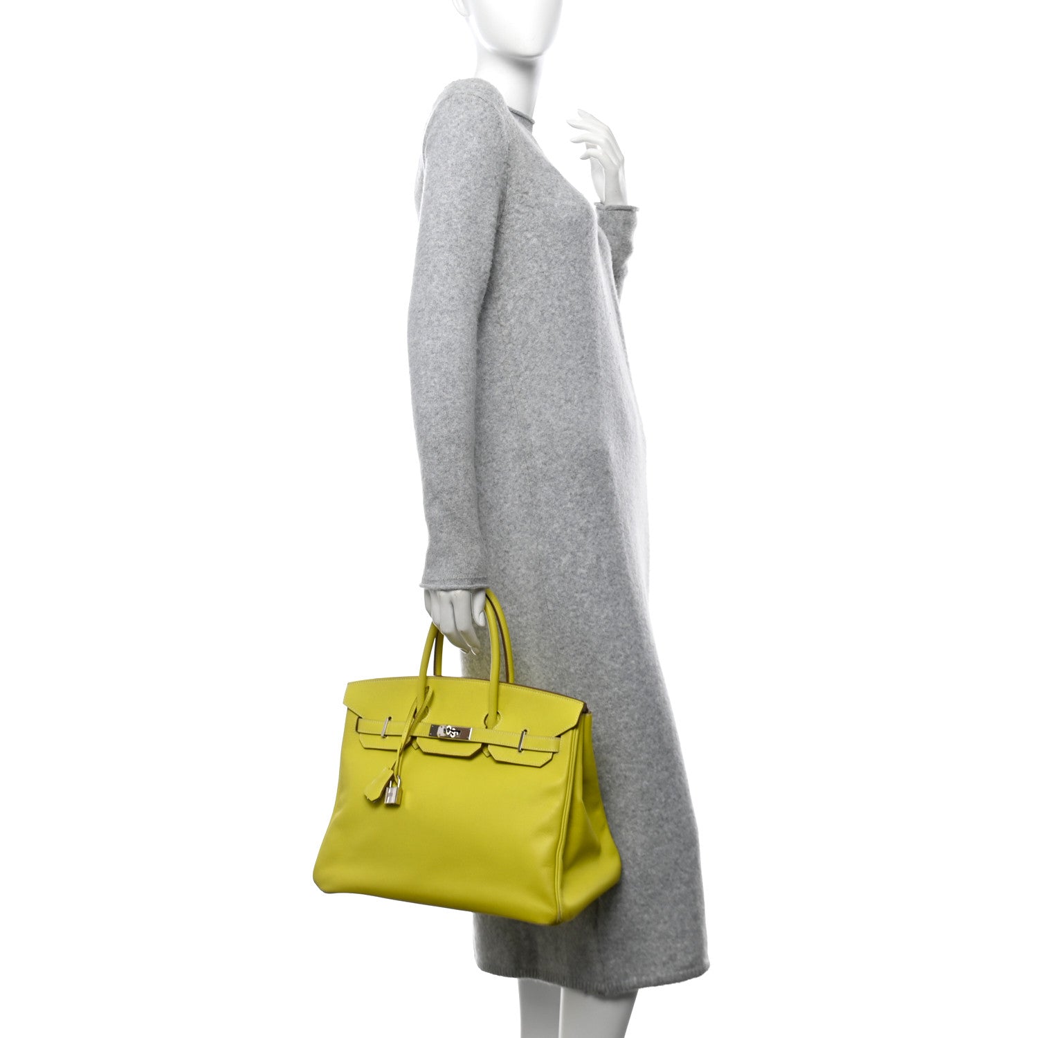 Hermes Epsom Candy Birkin 35 Lime Gris Perle 2 of 18