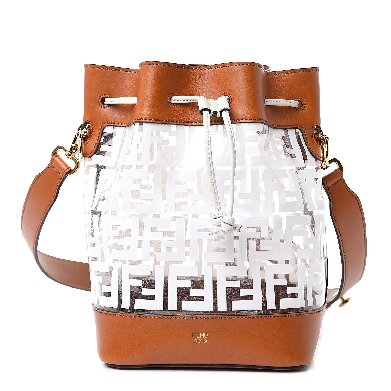 Fendi TPU FF Vitello Aura F is Fendi Grande Mon Tresor Bucket Bag White Cuoio 1 of 11