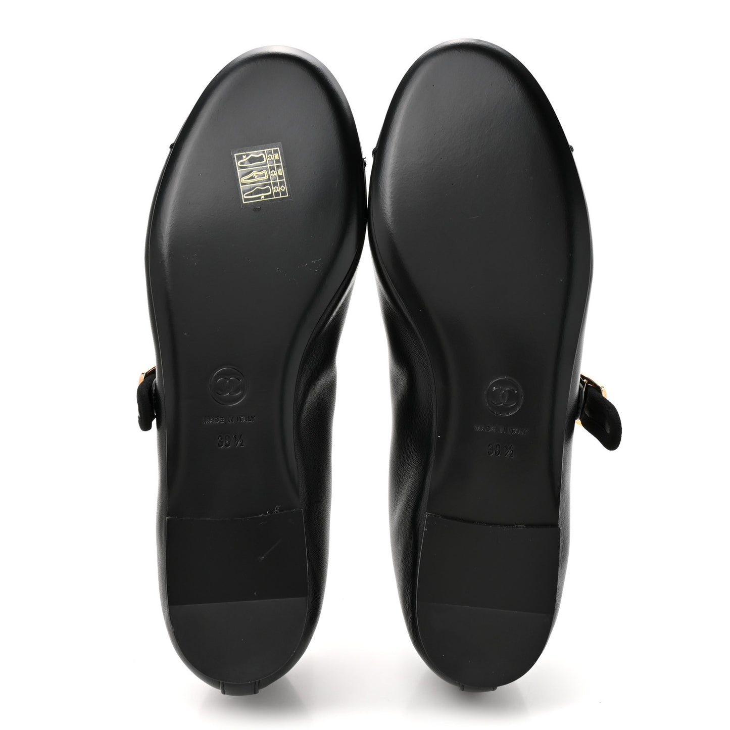 Lambskin Mary Jane Flats 38.5 Black