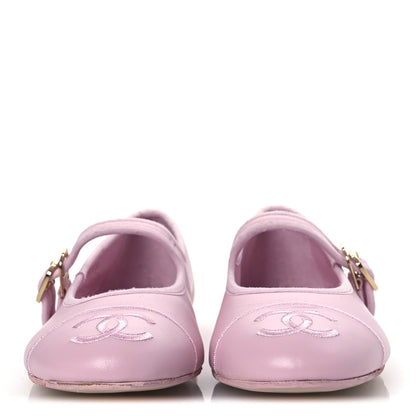 Chanel Lambskin Mary Jane Flats 40 Light Pink 3 of 13