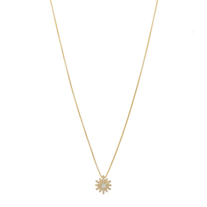 David Yurman 18K Yellow Gold Diamond Starburst Pave Pendant Necklace 1 of 5