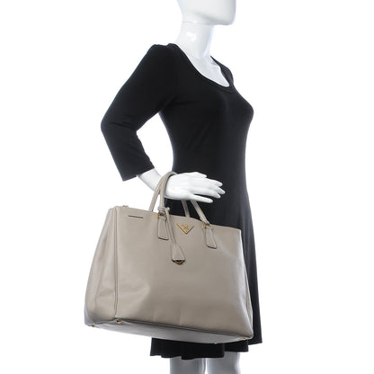 Prada Saffiano Lux Extra Large Galleria Double Zip Tote Argilla 2 of 16