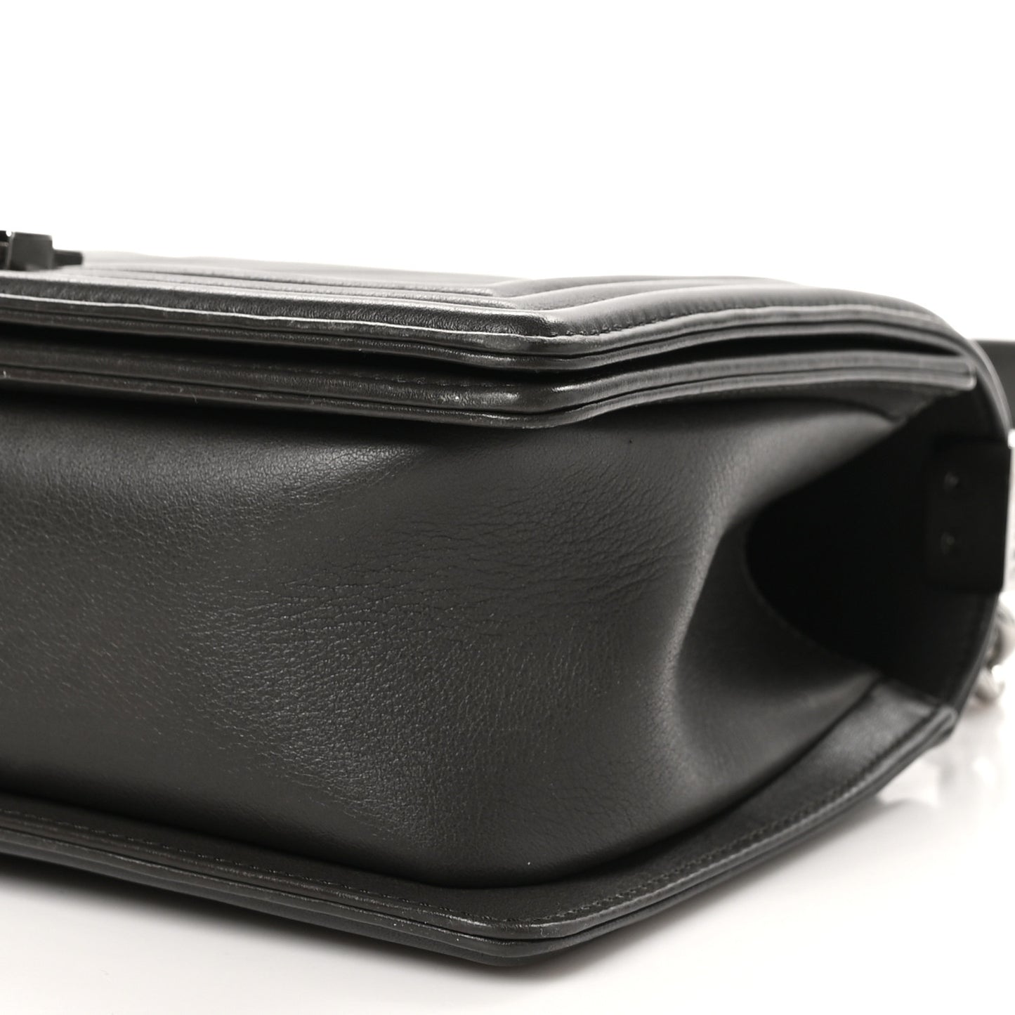 Lambskin Chevron Quilted Medium Boy Flap Dark Brown