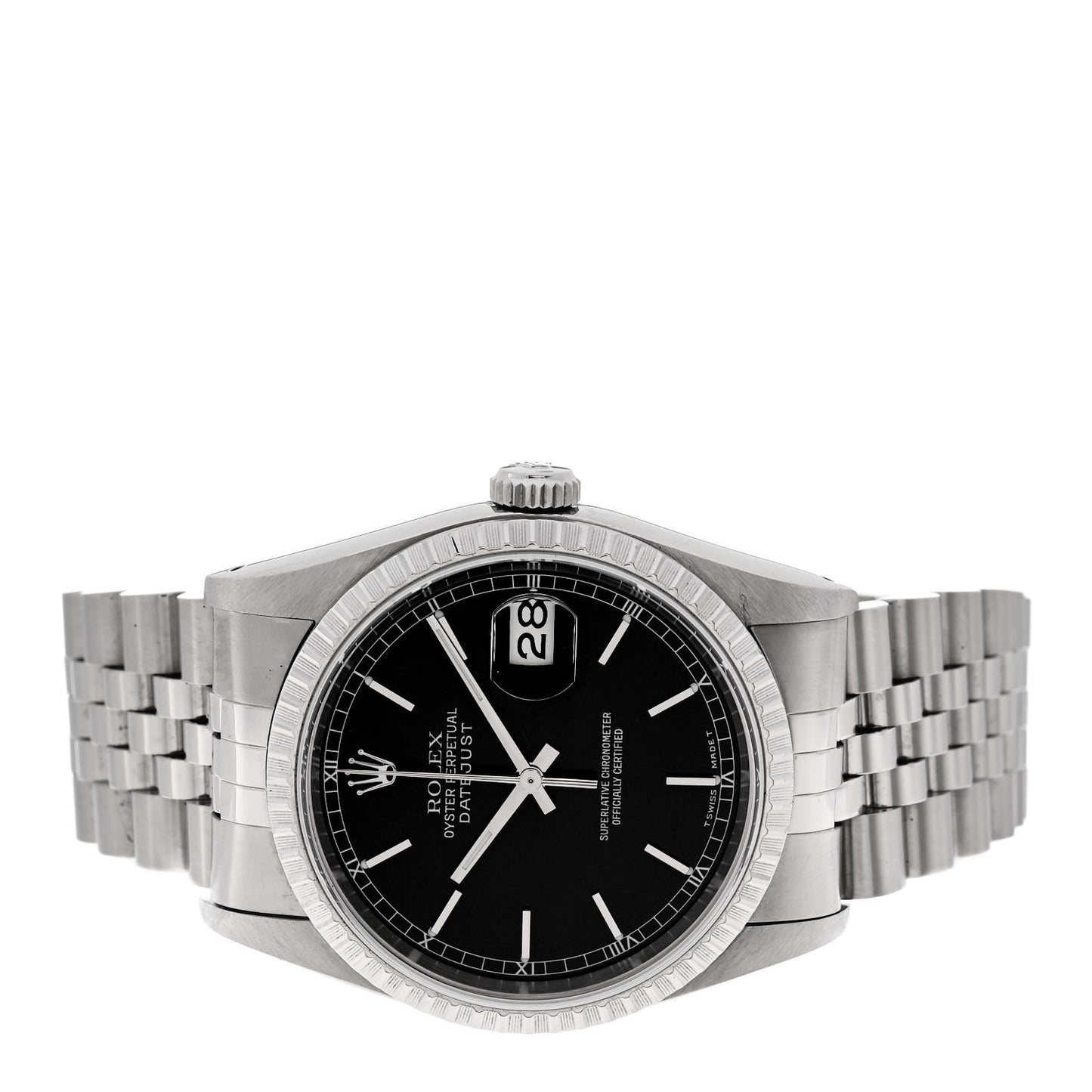 Stainless Steel 36mm Oyster Perpetual Datejust Watch Black 16220