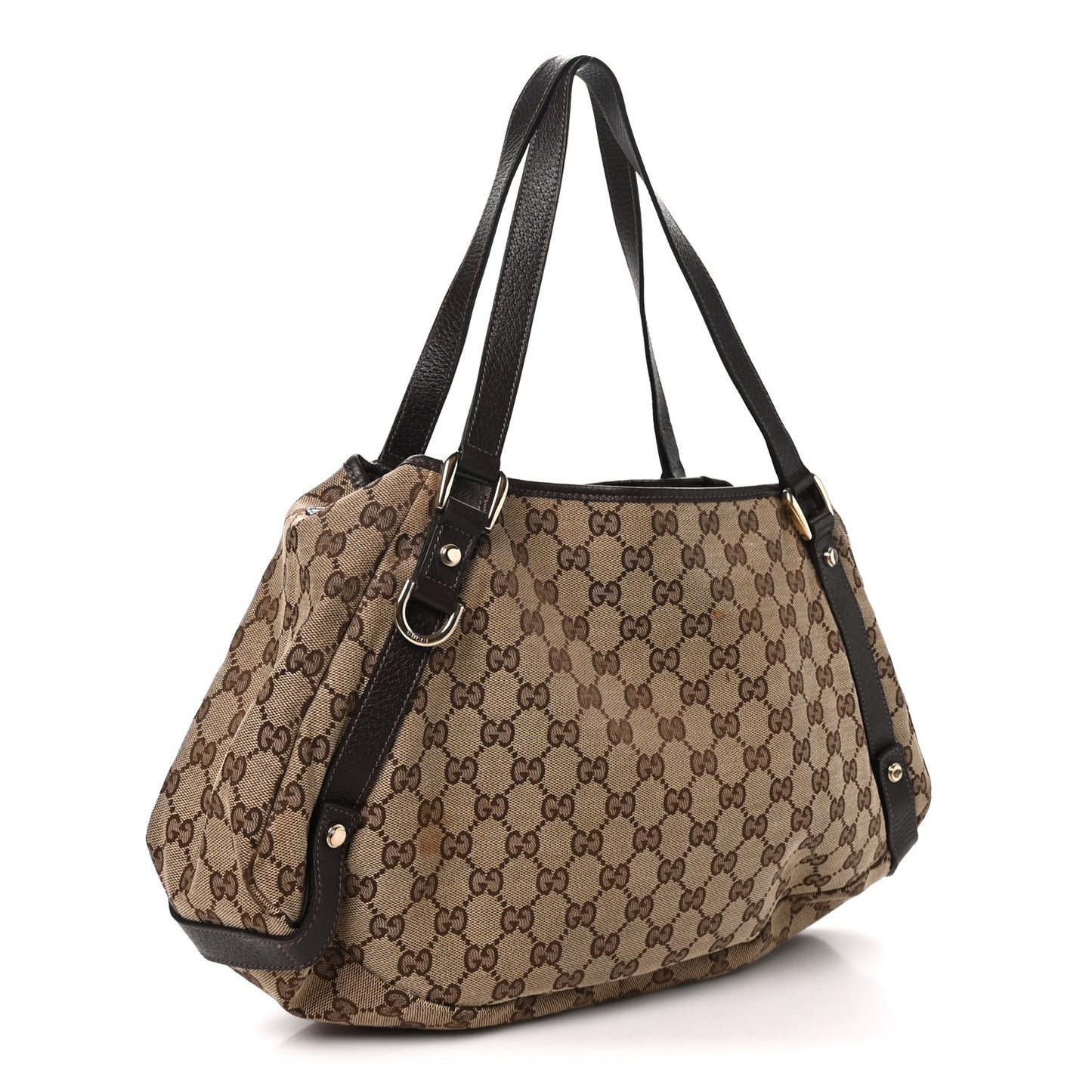 Monogram Medium Abbey Shoulder Bag Dark Brown