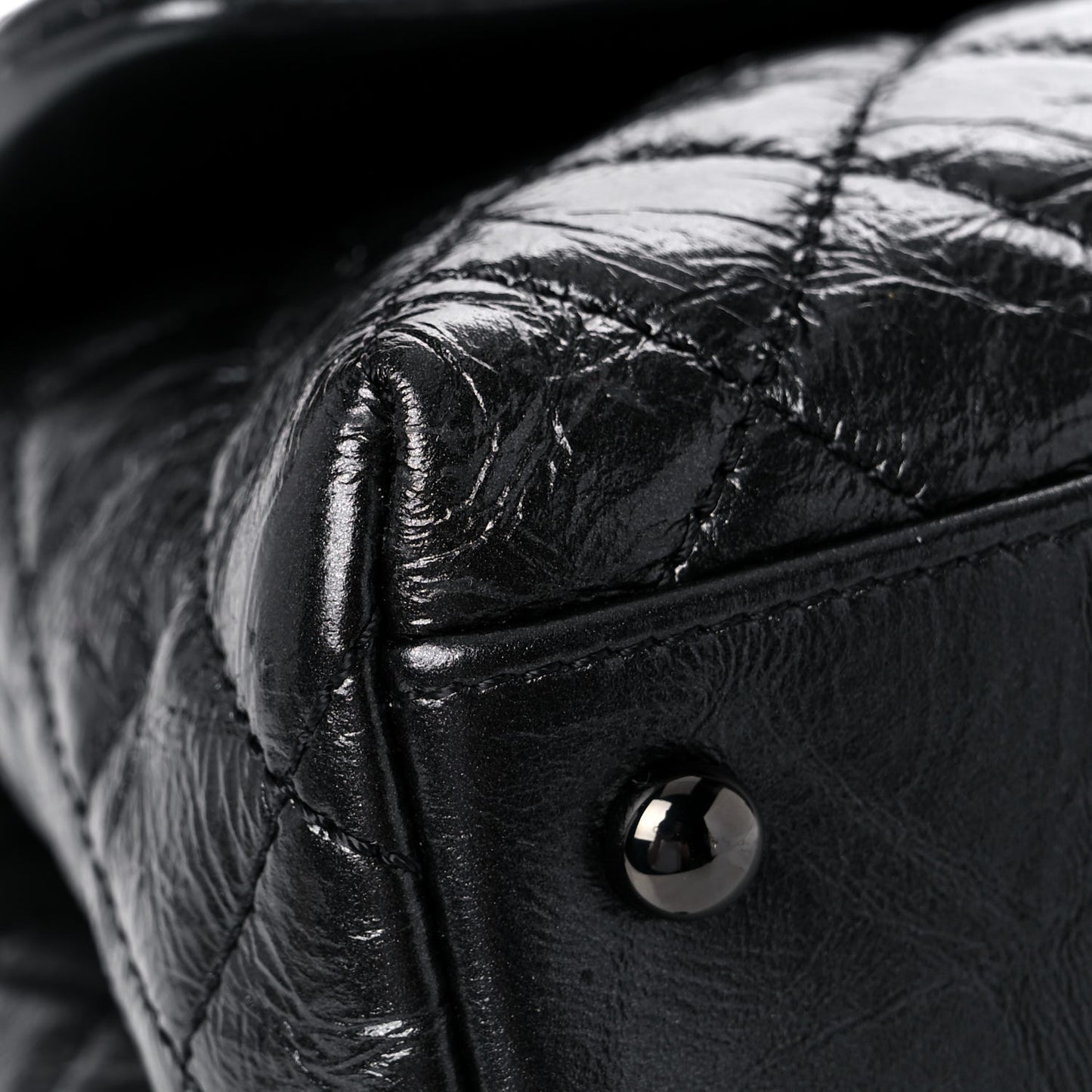 Aged Calfskin Quilted Small Coco Handle Flap So Black