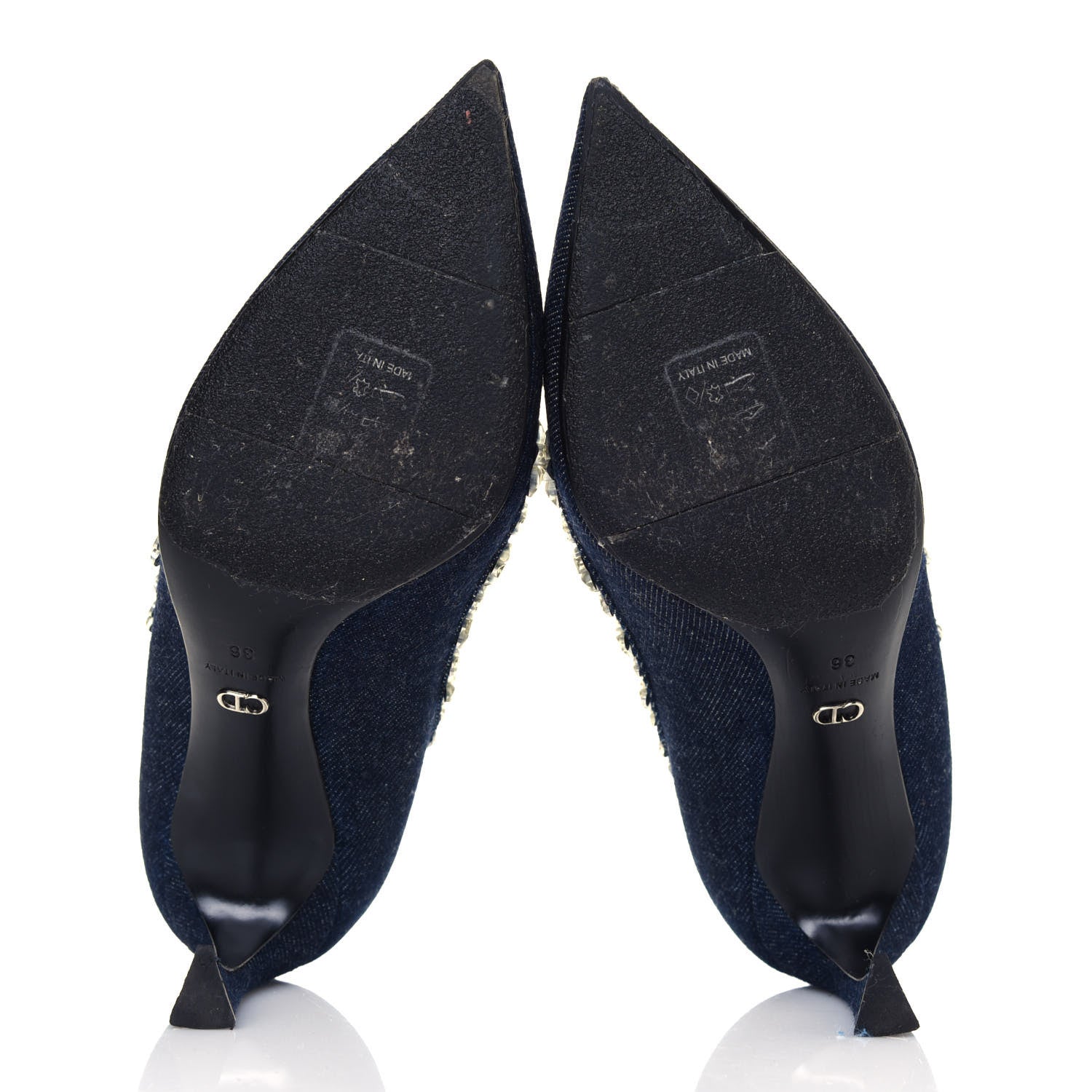 Christian Dior Denim Crystal Garland Pumps 36 Blue Fonce 7 of 10