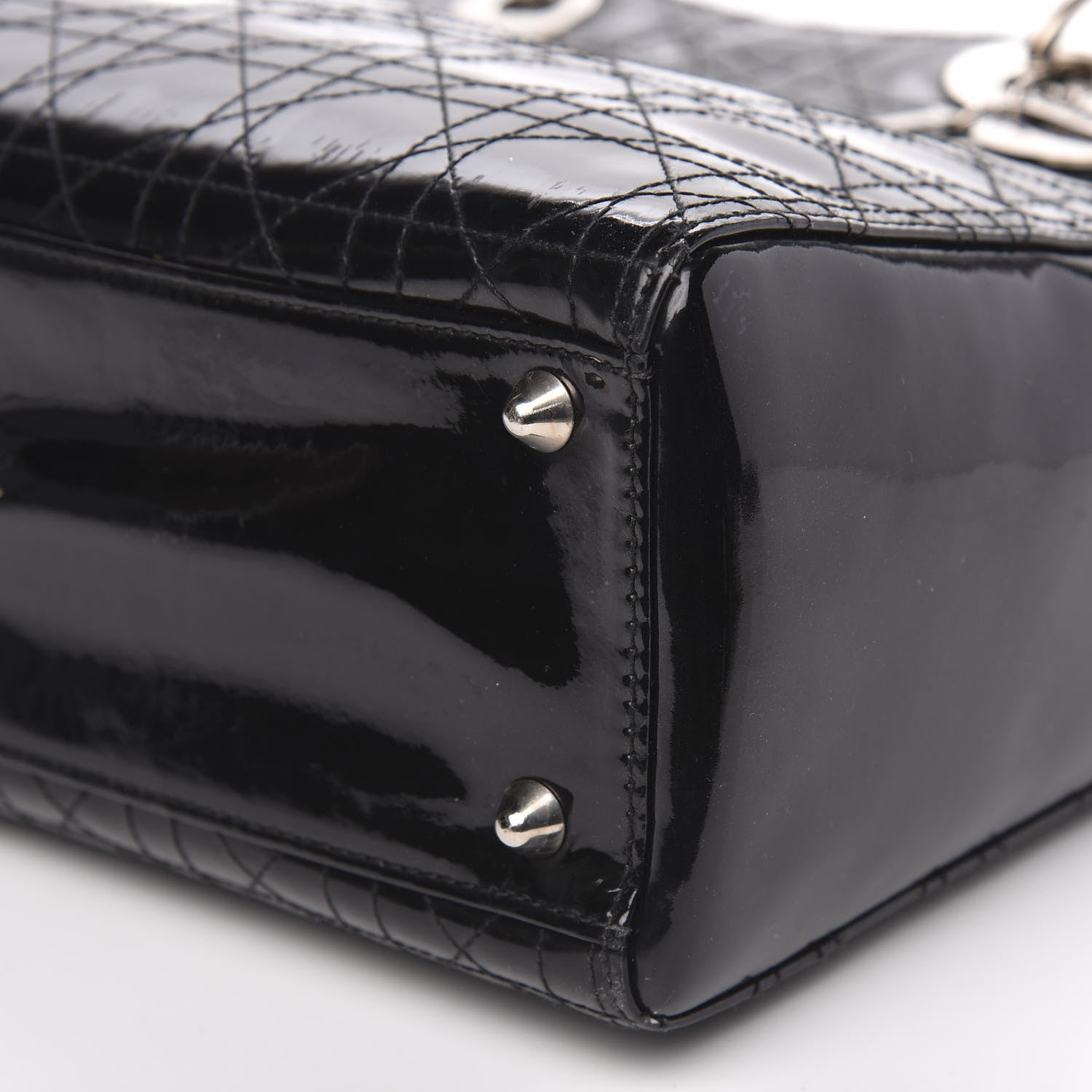 Christian Dior Patent Cannage Stitched Large Lady Dior Black 9 of 10