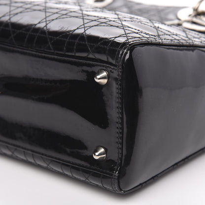 Christian Dior Patent Cannage Stitched Large Lady Dior Black 9 of 10