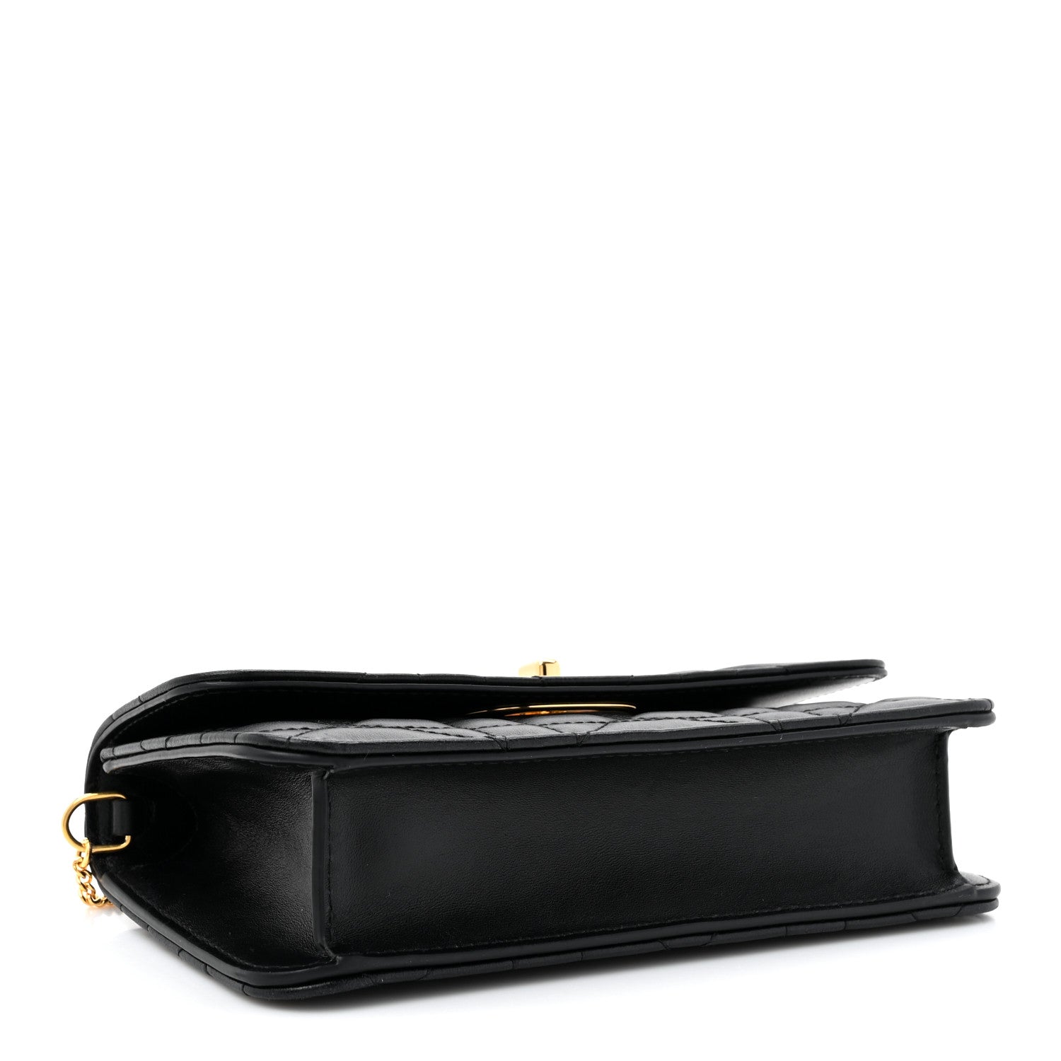 Christian Dior Lambskin Macrocannage Miss Caro Pouch With Chain Black 4 of 12
